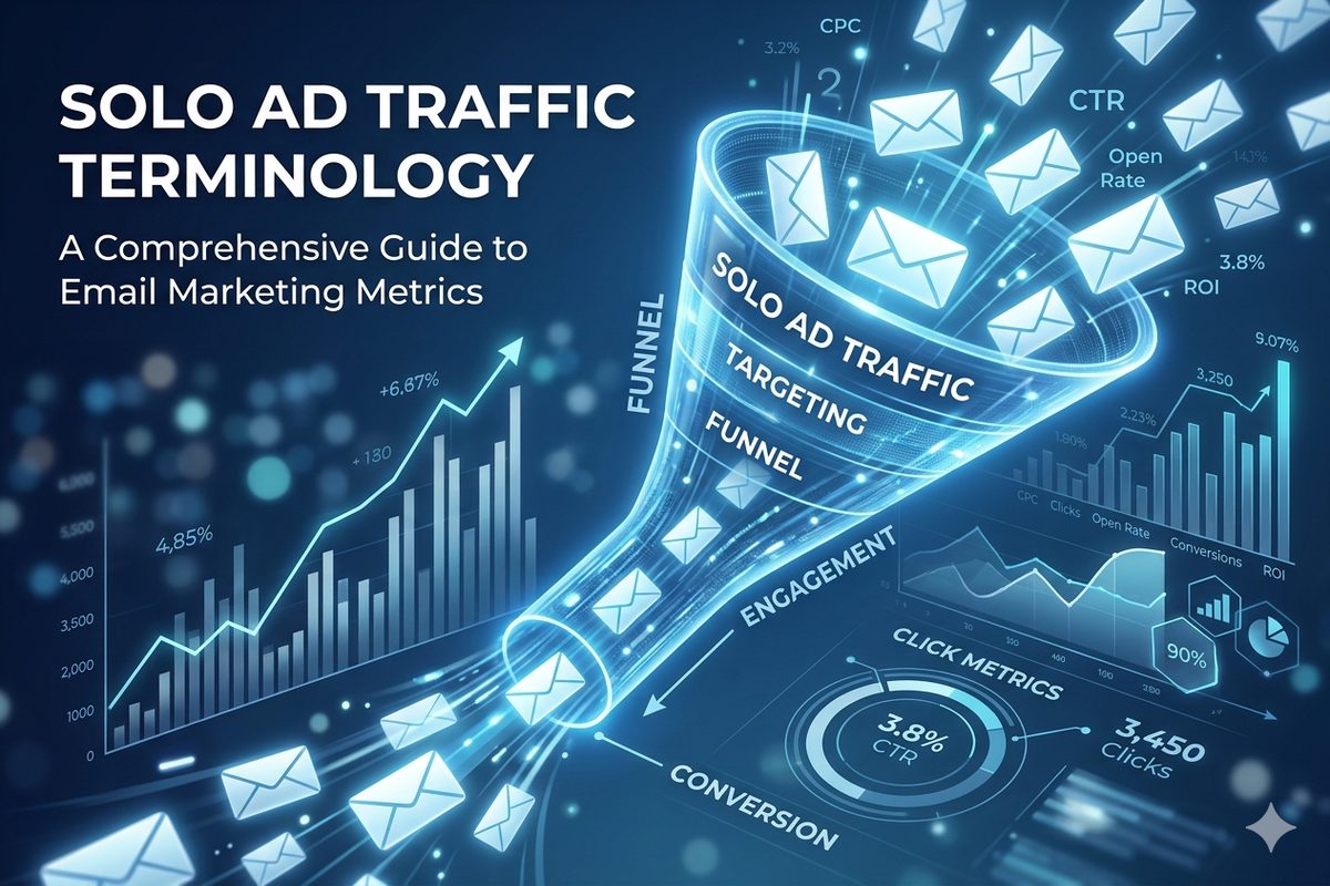 Email list concept representing solo ad traffic and email marketing terminology